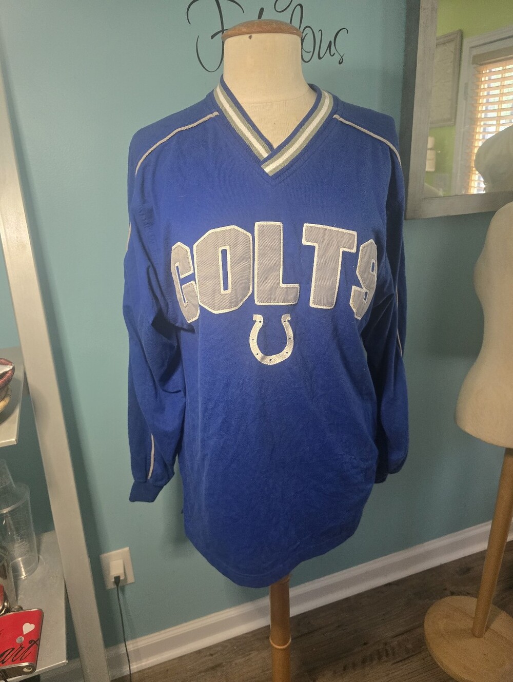 Vintage Lee Sport Indianapolis Colts Royal Blue Pullover Sweatshirt Jersey